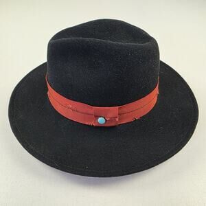 Lovely Bird Black Wool Hat Fedora